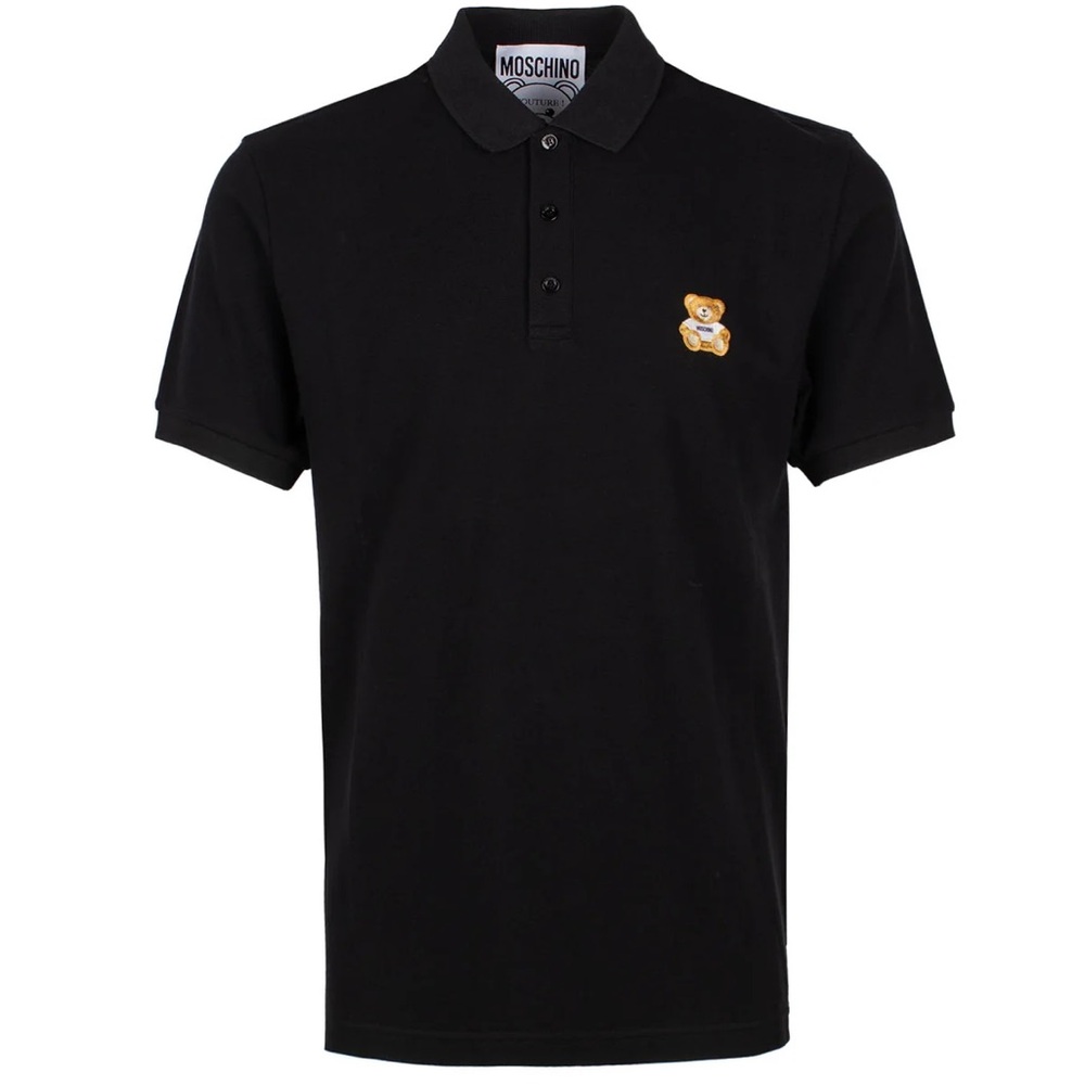 NWT Moschino Black Polo Shirt with Bear Logo